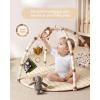 image:imageBlissful Diary Baby Play Gym Mat Play Mat Activity Mat with 6 Detachable Toys for StageBased Sensory amp Motor Skill Development Easy to Install amp Clean Baby Essentials Gift Brown CheckerboardBeige