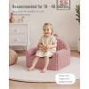 image:imageBlissful Diary Toddler Chair Snuggly Soft Kids Sofa Chair Supportive Toddler Couch for Boys and Girls Kids Furniture for Baby Gift Blush CheckeredBlush Pink