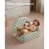 image:imageBlissful Diary Toddler Chair Snuggly Soft Kids Sofa Chair Supportive Toddler Couch for Boys and Girls Kids Furniture for Baby Gift Blush CheckeredSage Checkered