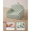 image:imageBlissful Diary Toddler Chair Snuggly Soft Kids Sofa Chair Supportive Toddler Couch for Boys and Girls Kids Furniture for Baby Gift Blush CheckeredSage Checkered