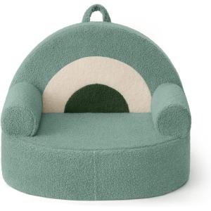 image:imageBlissful Diary Toddler Chair Snuggly Soft Kids Sofa Chair Supportive Toddler Couch for Boys and Girls Kids Furniture for Baby Gift Blush CheckeredSage Green Rainbow
