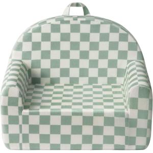 image:imageBlissful Diary Toddler Chair Snuggly Soft Kids Sofa Chair Supportive Toddler Couch for Boys and Girls Kids Furniture for Baby Gift Blush CheckeredSage Checkered