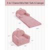 image:imageBlissful Diary Toddler Couch 2in1 Comfy Toddler Chair amp Lounger Soft Flannel Fleece Kids Couch Sofa for Old Girls Boys Birthday Gift Sage GreenBlush Pink