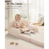 image:imageBlissful Diary Toddler Couch 2in1 Comfy Toddler Chair amp Lounger Soft Flannel Fleece Kids Couch Sofa for Old Girls Boys Birthday Gift Sage GreenCream White