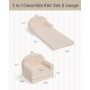 image:imageBlissful Diary Toddler Couch 2in1 Comfy Toddler Chair amp Lounger Soft Flannel Fleece Kids Couch Sofa for Old Girls Boys Birthday Gift Sage GreenCream White