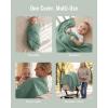 image:imageBlissful Diary Muslin MultiUse Cloth  4in1 Privacy Nursing Cover Swaddle Blanket Car Seat Cover Burp Cloth Portable Breastfeeding Essentials for Women Baby Must Have Brown CheckboardRoman Green