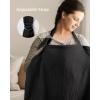 image:imageBlissful Diary Muslin Nursing Cover for Breastfeeding Breathable Breastfeeding Cover up with Arch Neckline for Women Nursing Apron Brown CheckboardBlack