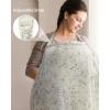 image:imageBlissful Diary Muslin Nursing Cover for Breastfeeding Breathable Breastfeeding Cover up with Arch Neckline for Women Nursing Apron Brown CheckboardBotanical Leaf