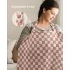 image:imageBlissful Diary Muslin Nursing Cover for Breastfeeding Breathable Breastfeeding Cover up with Arch Neckline for Women Nursing Apron Brown CheckboardBrown Checkboard