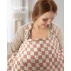 image:imageBlissful Diary Muslin Nursing Cover for Breastfeeding Breathable Breastfeeding Cover up with Arch Neckline for Women Nursing Apron Brown CheckboardBrown Checkboard
