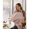 image:imageBlissful Diary Muslin Nursing Cover for Breastfeeding Breathable Breastfeeding Cover up with Arch Neckline for Women Nursing Apron Brown CheckboardDusty Pink Checkboard