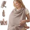 image:imageBlissful Diary Muslin MultiUse Cloth  4in1 Privacy Nursing Cover Swaddle Blanket Car Seat Cover Burp Cloth Portable Breastfeeding Essentials for Women Baby Must Have Brown CheckboardAgreeable Gray