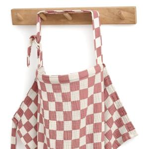 image:imageBlissful Diary Muslin Nursing Cover for Breastfeeding Breathable Breastfeeding Cover up with Arch Neckline for Women Nursing Apron Brown CheckboardDusty Pink Checkboard