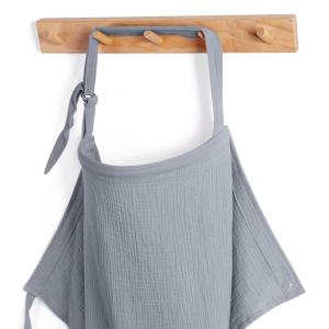 image:imageBlissful Diary Muslin Nursing Cover for Breastfeeding Breathable Breastfeeding Cover up with Arch Neckline for Women Nursing Apron Brown CheckboardLight Grey