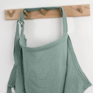 image:imageBlissful Diary Muslin Nursing Cover for Breastfeeding Breathable Breastfeeding Cover up with Arch Neckline for Women Nursing Apron Brown CheckboardRoman Green