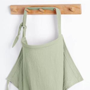 image:imageBlissful Diary Muslin Nursing Cover for Breastfeeding Breathable Breastfeeding Cover up with Arch Neckline for Women Nursing Apron Brown CheckboardSage Green