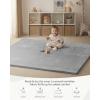 image:imageBlissful Diary 13 Thick Baby Play Mat 71x59 Playpen Mat with Removable amp Washable Cover Ultra Soft Crawling Rug for Floor Foam Cushion amp NonSlip Backing for Kids Toddlers Earth Tone RainbowLight Grey