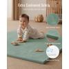 image:imageBlissful Diary 13 Thick Baby Play Mat 71x59 Playpen Mat with Removable amp Washable Cover Ultra Soft Crawling Rug for Floor Foam Cushion amp NonSlip Backing for Kids Toddlers Earth Tone RainbowSage Green