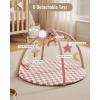 image:imageBlissful Diary Baby Play Gym Mat Play Mat Activity Mat with 6 Detachable Toys for StageBased Sensory amp Motor Skill Development Easy to Install amp Clean Baby Essentials Gift Blush CheckeredBlush Checkerboard
