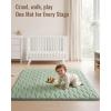 image:imageBlissful Diary Portable Baby Play Mats for Floor Thicker Cushioned Foldable Baby Crawling Mat for Indoor Outdoor Modern Abstract 43 X 43Sage Green
