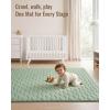 image:imageBlissful Diary Portable Baby Play Mats for Floor Thicker Cushioned Foldable Baby Crawling Mat for Indoor Outdoor Modern Abstract 43 X 43Sage Green