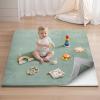 image:imageBlissful Diary 13 Thick Baby Play Mat 71x59 Playpen Mat with Removable amp Washable Cover Ultra Soft Crawling Rug for Floor Foam Cushion amp NonSlip Backing for Kids Toddlers Earth Tone RainbowSage Green