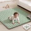 image:imageBlissful Diary Portable Baby Play Mats for Floor Thicker Cushioned Foldable Baby Crawling Mat for Indoor Outdoor Modern Abstract 43 X 43Sage Green
