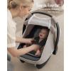 image:imageBlissful Diary Baby Car Seat Cover Extra Large Mesh Window Breathable Muslin Cotton Infant Windproof Canopy MustHave Baby Gift  Roman GreenAgreeable Gray