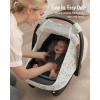 image:imageBlissful Diary Baby Car Seat Cover Extra Large Mesh Window Breathable Muslin Cotton Infant Windproof Canopy MustHave Baby Gift  Roman GreenBotanical Leaf