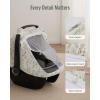 image:imageBlissful Diary Baby Car Seat Cover Extra Large Mesh Window Breathable Muslin Cotton Infant Windproof Canopy MustHave Baby Gift  Roman GreenBotanical Leaf