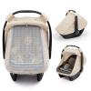 image:imageBlissful Diary Baby Car Seat Cover Extra Large Mesh Window Breathable Muslin Cotton Infant Windproof Canopy MustHave Baby Gift  Roman GreenSunshine