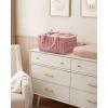 image:imageBlissful Diary Flannel Diaper Caddy Organizer included Gift Packaging Cozy Nursery Storage Basket Gift for Baby Shower Newborn Essentials Blush PinkBlush Pink