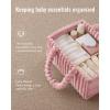 image:imageBlissful Diary Flannel Diaper Caddy Organizer included Gift Packaging Cozy Nursery Storage Basket Gift for Baby Shower Newborn Essentials Blush PinkBlush Pink