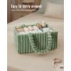 image:imageBlissful Diary Flannel Diaper Caddy Organizer included Gift Packaging Cozy Nursery Storage Basket Gift for Baby Shower Newborn Essentials Blush PinkTrendy Sage Green