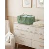 image:imageBlissful Diary Flannel Diaper Caddy Organizer included Gift Packaging Cozy Nursery Storage Basket Gift for Baby Shower Newborn Essentials Blush PinkTrendy Sage Green