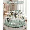 image:imageBlissful Diary Baby Play Gym Mat Play Mat Activity Mat with 6 Detachable Toys for StageBased Sensory amp Motor Skill Development Easy to Install amp Clean Baby Essentials Gift Sage CheckerboardSage Green