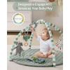 image:imageBlissful Diary Baby Play Gym Mat Play Mat Activity Mat with 6 Detachable Toys for StageBased Sensory amp Motor Skill Development Easy to Install amp Clean Baby Essentials Gift Sage CheckerboardSage Green