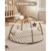 image:imageBlissful Diary Baby Play Gym Mat Play Mat Activity Mat with 6 Detachable Toys for StageBased Sensory amp Motor Skill Development Easy to Install amp Clean Baby Essentials Gift Sage CheckerboardBrown Checkerboard