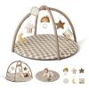 image:imageBlissful Diary Baby Play Gym Mat Play Mat Activity Mat with 6 Detachable Toys for StageBased Sensory amp Motor Skill Development Easy to Install amp Clean Baby Essentials Gift Sage CheckerboardBrown Checkerboard