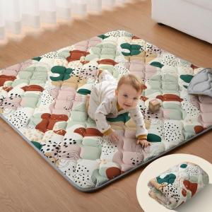 image:imageBlissful Diary Baby Play Mat 47x47 Infant Play Mat for Playpen Thicken Foam Cushioned Baby Mat for Floor NonSlip Kids Play Mat Washable Baby Playmat for BabiesToddlers Sage GreenModern Abstract