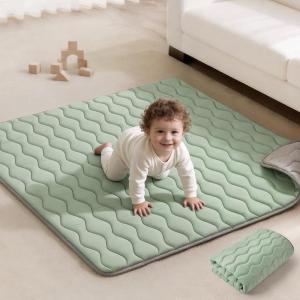 image:imageBlissful Diary Baby Play Mat 47x47 Infant Play Mat for Playpen Thicken Foam Cushioned Baby Mat for Floor NonSlip Kids Play Mat Washable Baby Playmat for BabiesToddlers Sage GreenSage Green