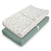 image:imageMuslin Changing Pad Cover Roman GreenampBotanical Leaf and Crib Sheets 2Packs Bundle