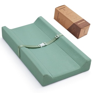 image:imageStandard Changing Pad and Muslin Changing Pad Cover Bundle Roman GreenampLeaf and Sage Green