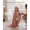 image:imageBlissful Diary Muslin Baby Hooded Towel 2 Pack Soft amp Absorbent Bath Towel for Infant Toddler Unisex Baby Gift Newborn Essentials Sunny Duck amp Gentle LambPink Floral  Light Pink