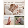 image:imageBlissful Diary Muslin Baby Hooded Towel 2 Pack Soft amp Absorbent Bath Towel for Infant Toddler Unisex Baby Gift Newborn Essentials Sunny Duck amp Gentle LambPink Floral  Light Pink