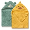 image:imageBlissful Diary Muslin Baby Hooded Towel 2 Pack Soft amp Absorbent Bath Towel for Infant Toddler Unisex Baby Gift Newborn Essentials Sunny Duck amp Gentle LambSmart Bear  Sunny Duck