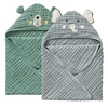 image:imageBlissful Diary Muslin Baby Hooded Towel 2 Pack Soft amp Absorbent Bath Towel for Infant Toddler Unisex Baby Gift Newborn Essentials Sunny Duck amp Gentle LambSmart Bear  Wise Elephant