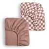 image:imageBlissful Diary Muslin Changing Pad Cover for Baby Girls Boys Ultra Soft Breathable Cotton Baby Diaper Change Table Pad Covers 2Pack Checkered Green amp Sage GreenCheckered Pink  Dusty Pink