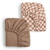 image:imageBlissful Diary Muslin Changing Pad Cover for Baby Girls Boys Ultra Soft Breathable Cotton Baby Diaper Change Table Pad Covers 2Pack Checkered Green amp Sage GreenCheckered Brown  Brown