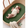 image:imageMuslin Bassinet Sheet Monstera LeavesampDark Green and Nursing Cover Roman Green Bundle